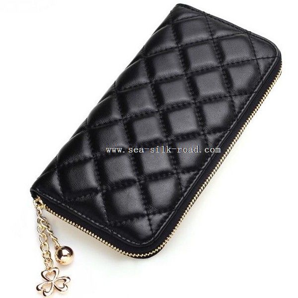 Klasik kulit trendi hitam dompet