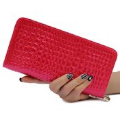 woman clutch zipper crocodile purse images