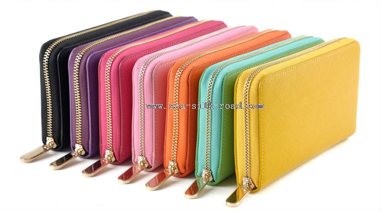 genuine leather wallet with zipper