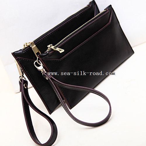 lady genuine leather envelope clutch bag