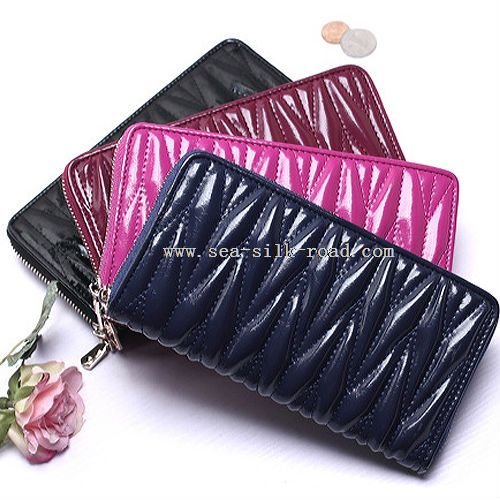leather clutch zipper magic wallet