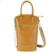 2 Pack Leather Wine Tote Carrier Bag images
