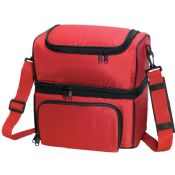 Two layer insulated food travel cooler bag images