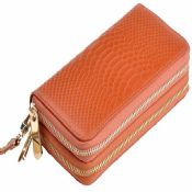 Women double ziper leather wallet images