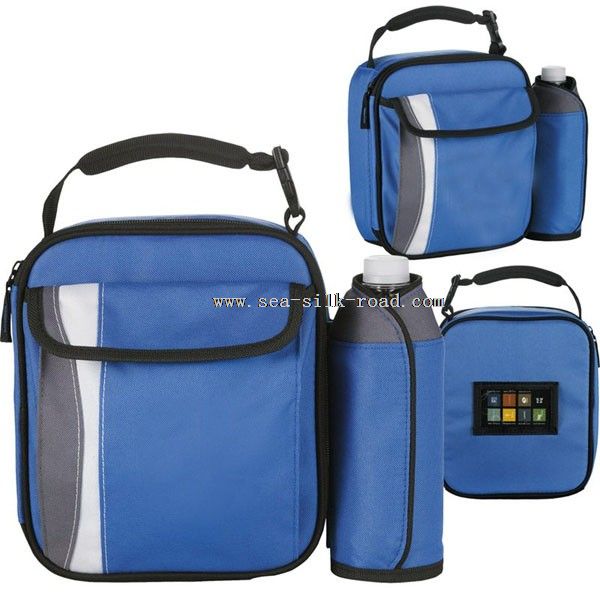 lunch bag cooler with bottle holder