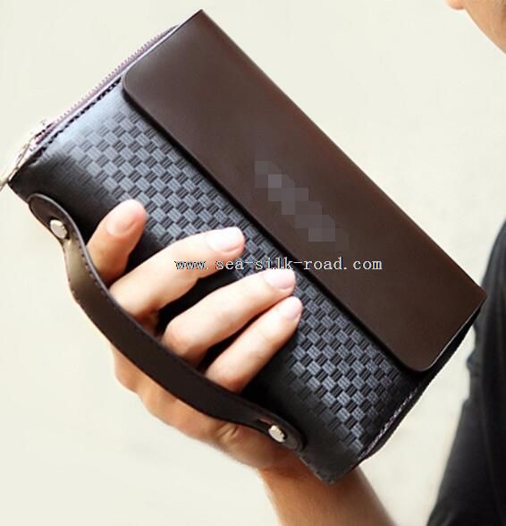 multi-function men genuine cowhide leather wallet