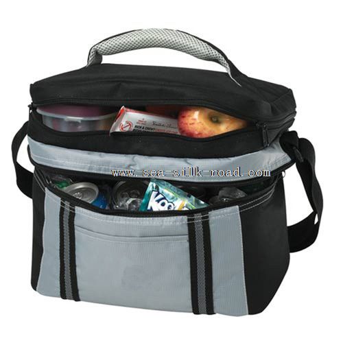 Promotional two layer cooler bag with two pockets