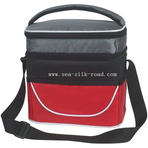 Two compartment insulated cooler bag