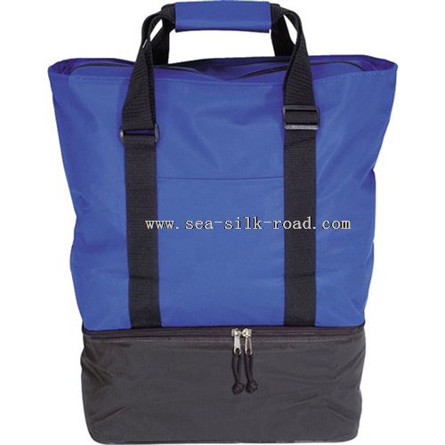 two layer food carrier tote with cooler