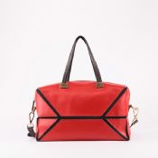 PU leather red black hand bag images