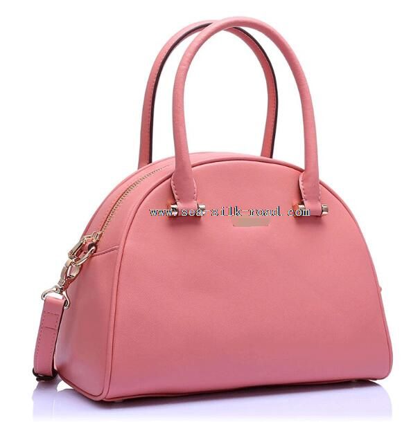 PU leather Pink color handbags