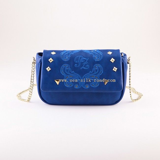 woman laser rhinestone embroidered design bag