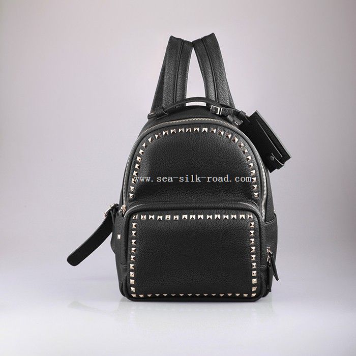 black pu leather Backpack