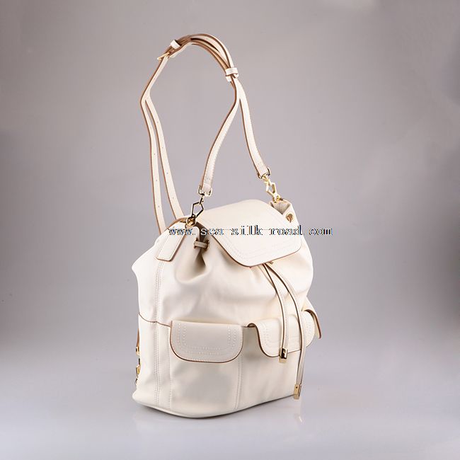 Drawstring Leather Backpack