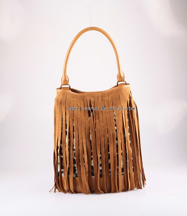 leather tassel handbags