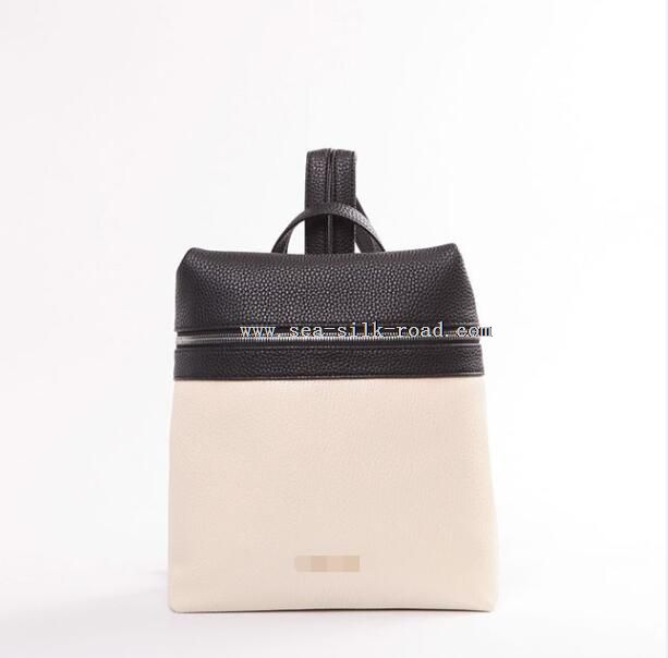 PU color block backpack