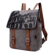 Canvas Backpack With Printed Flap images