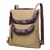 Multi-functional canvas backpack images