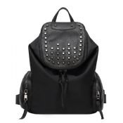 Nylon Fashion Black Backpack With Rivets images