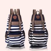 polyester black white stripe leisure backpack images