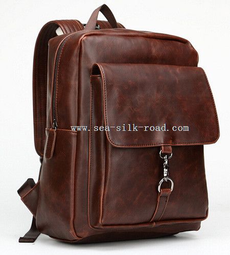 Marrón PU mochila de 15L