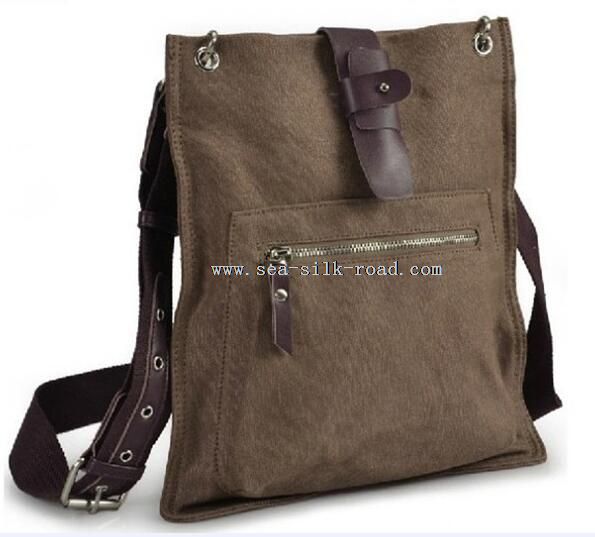 Canvas Leather Satchel Bag