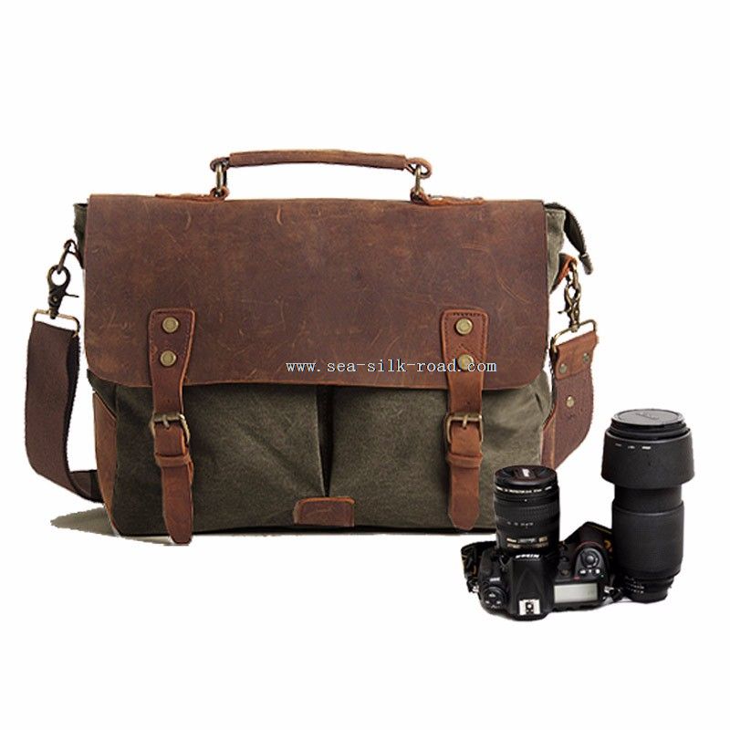 homens de lona messenger bag