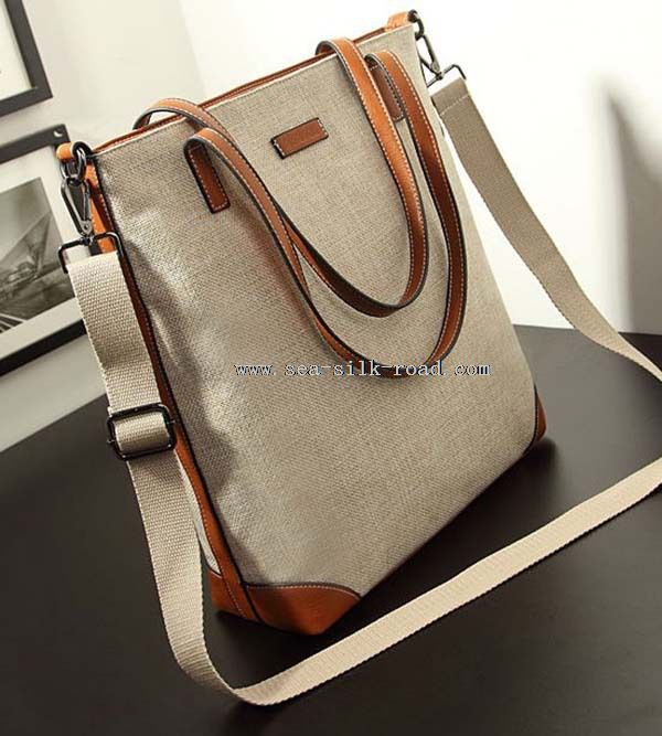 Canvas PU Shoulder Bag