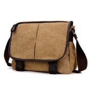 Canvas Messenger Bag With Shoulder Strap And Flap images