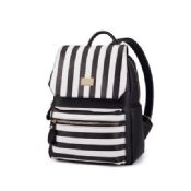 PU leather stripe backpack images