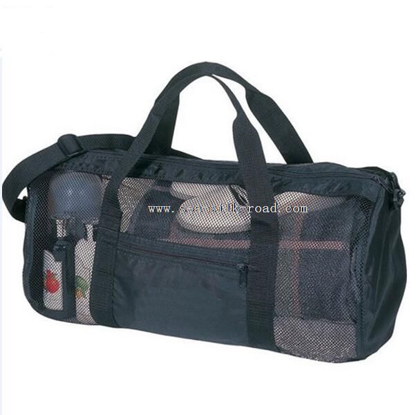 Mesh Duffle Bag con chiusura a zip tasca