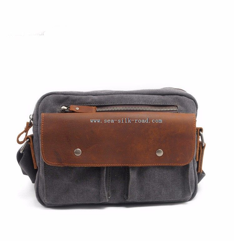 messenger bag leather canvas material