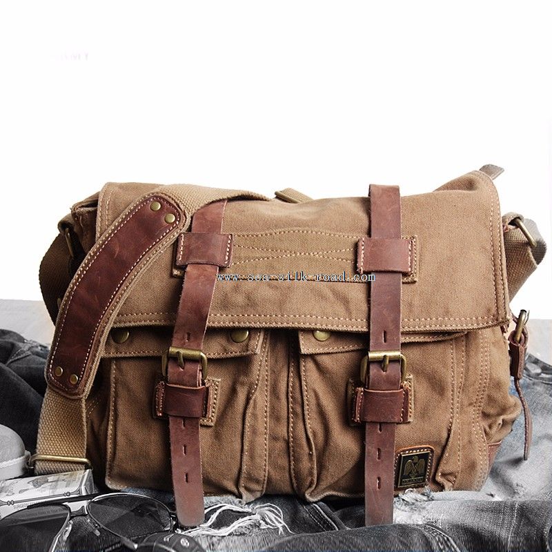 vintage canvas messenger bag