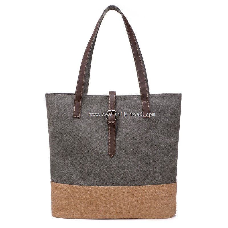 Canvas Handbags Pu fogantyúval