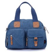 Canvas Handbag With Multi-Pockets/Shoulder Strap images