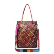 Fancy Woven Colorful Leather Ladies Handbags images