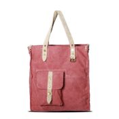 Washed Canvas Handbag With Cotton Strap images