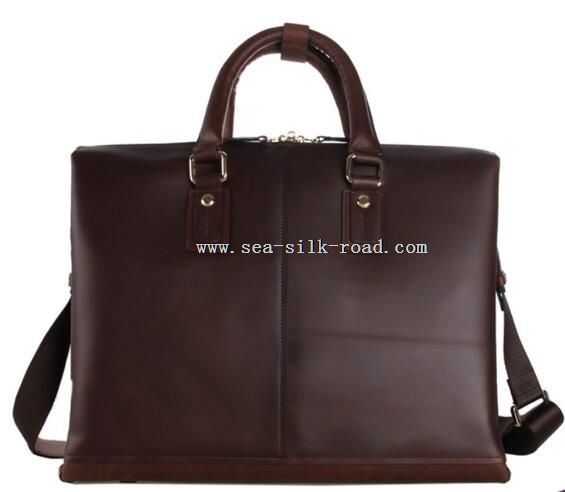 Leather Brown Men Briefcase