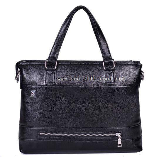 Leather Men Briefcase with Logo