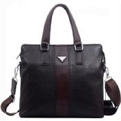 Kulit hitam crossbody tas bisnis pria tas images