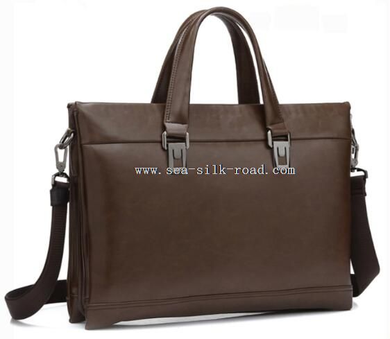 Waterproof Laptop PU Men Leather Briefcase