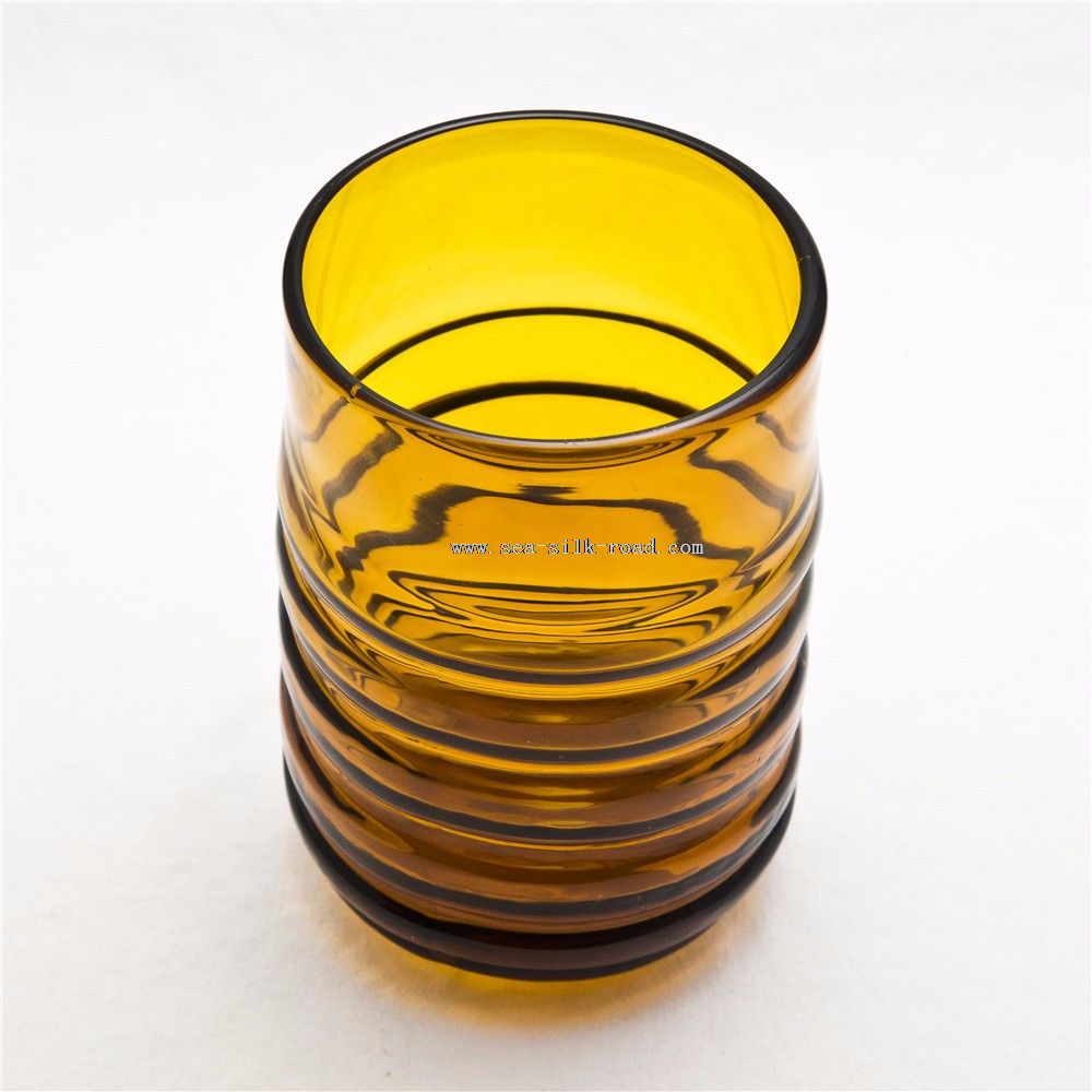 Amber Flower Glass Vase