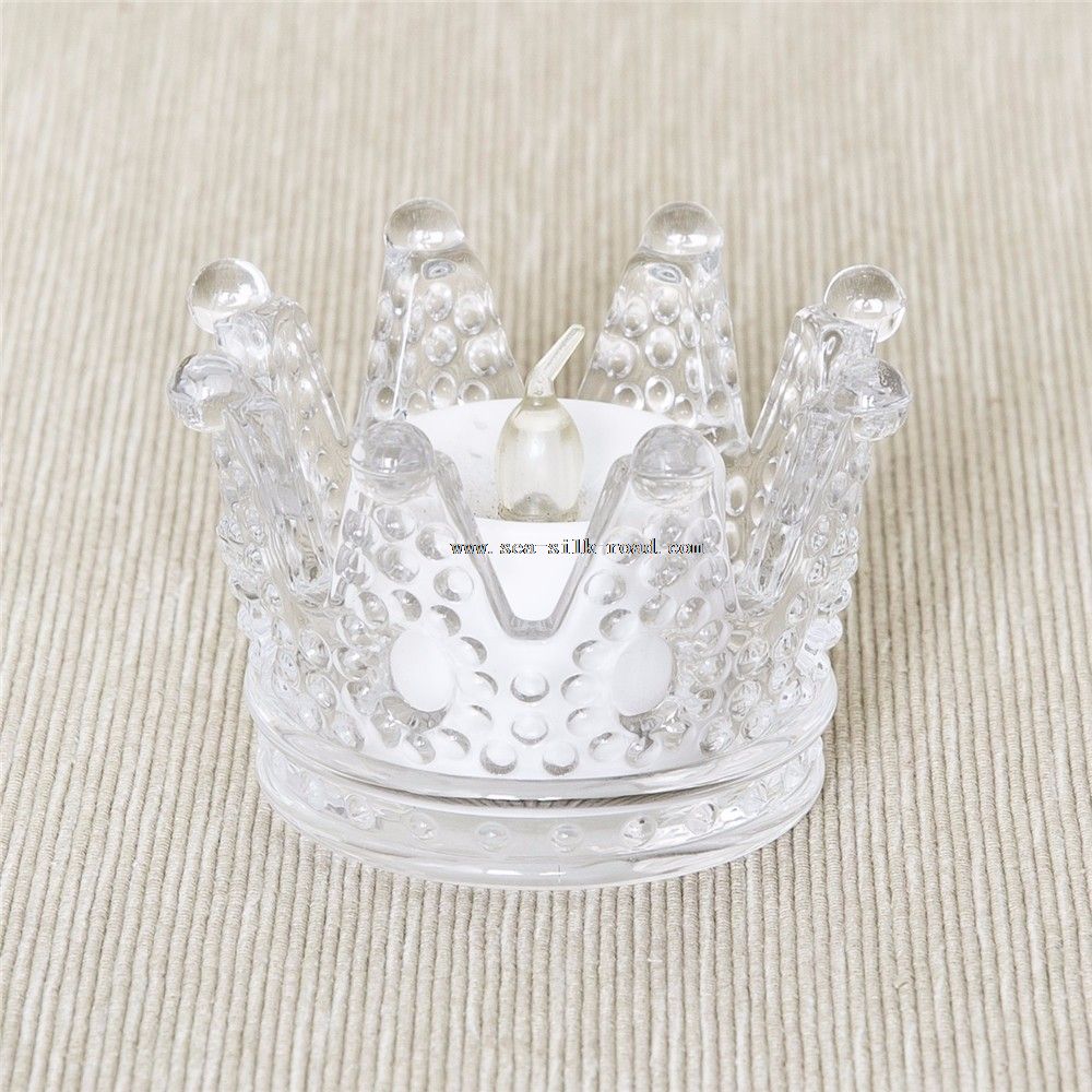 Clear Crown Candle Holder