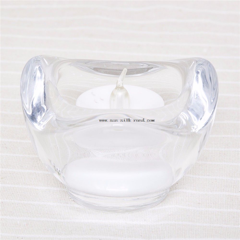 Clear Glass Candle Holder