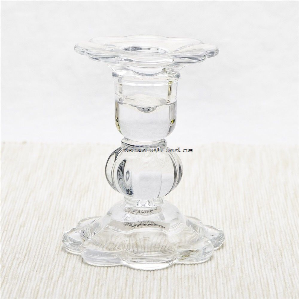 Clear Glass Candle Holder