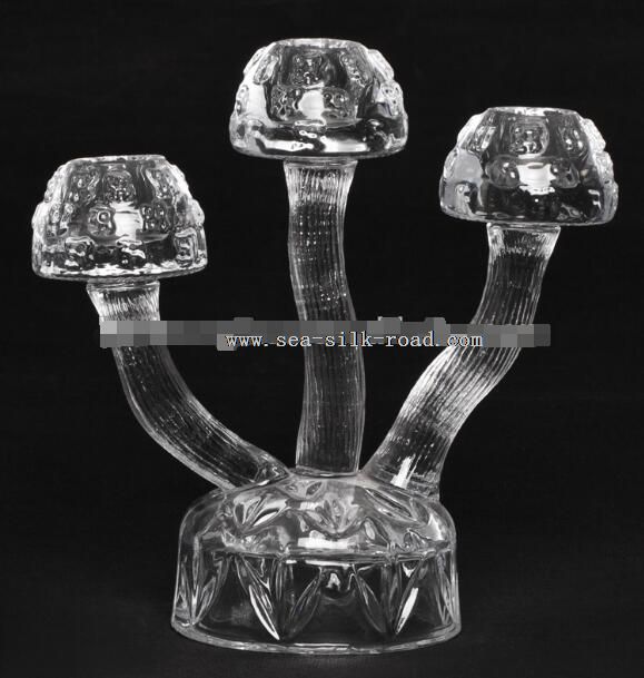 Clear glass candlestick holder