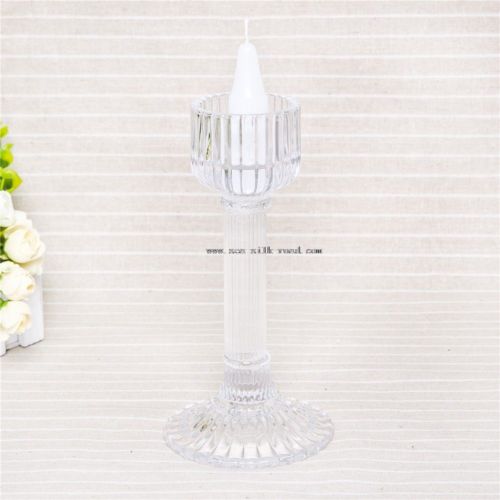 crystal tall glass candle holders