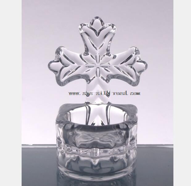 glass cross shaped candle holder