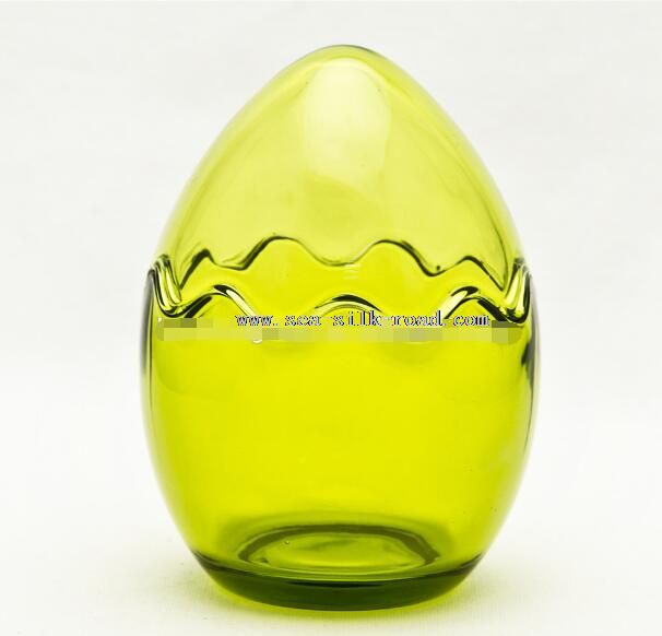 glass egg candle holder