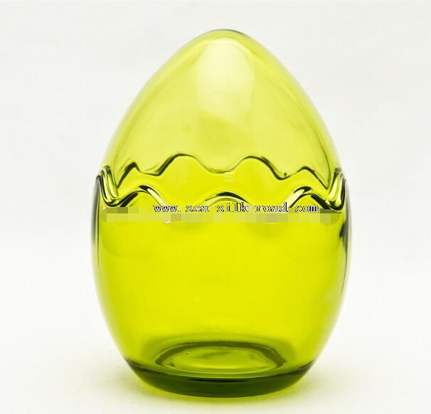 glass egg candle holder